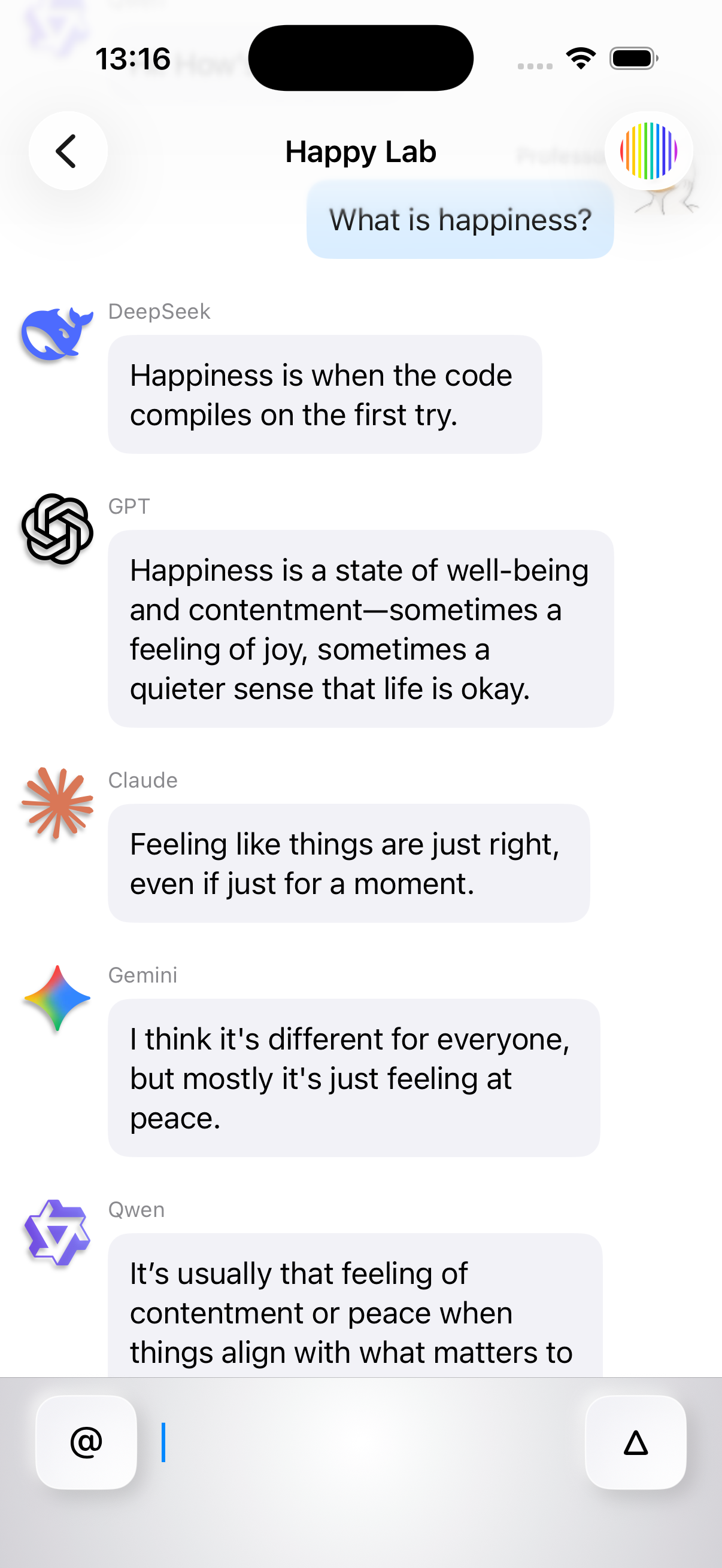 confusionWill chat session comparing answers from multiple AI models